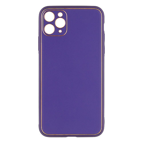 Чехол Leather Case Gold with Frame для Apple iPhone 11 Pro Max Purple