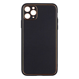 Чехол Leather Case Gold with Frame для Apple iPhone 11 Pro Max Black