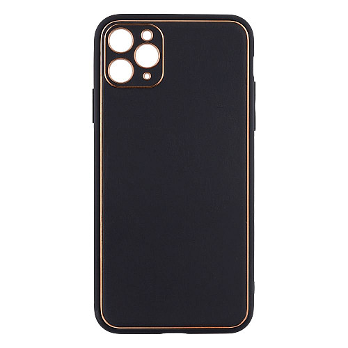 Чехол Leather Case Gold with Frame для Apple iPhone 11 Pro Max Black