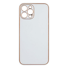 Чехол Leather Case Gold with Frame для Apple iPhone 12 Pro Max White