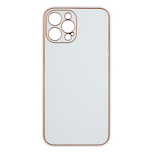 Чехол Leather Case Gold with Frame для Apple iPhone 12 Pro Max White