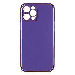 Чехол Leather Case Gold with Frame для Apple iPhone 12 Pro Max Purple