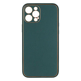 Чехол Leather Case Gold with Frame для Apple iPhone 12 Pro Max Dark Green