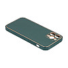 Чехол Leather Case Gold with Frame для Apple iPhone 12 Pro Max Dark Green