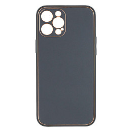 Чехол Leather Case Gold with Frame для Apple iPhone 12 Pro Max Grey