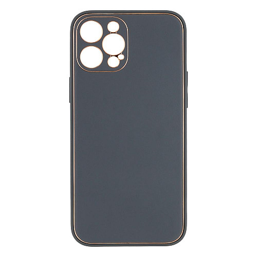 Чехол Leather Case Gold with Frame для Apple iPhone 12 Pro Max Grey
