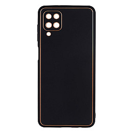 Чехол Leather Case Gold with Frame для Samsung Galaxy A12 A125 Black