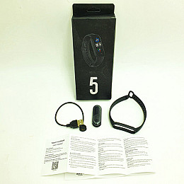 Умный фитнес браслет трекер UKC с пульсометром шагомером Smart band M5 черный