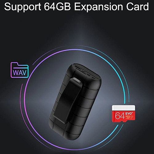 Мини диктофон с большим временем работы Nectronix A50+ micro SD до 128 Гб Черный (100836)