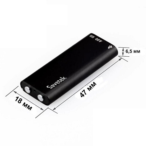 Диктофон з активацією голосом Savetek 300 32 Гб Mp3 VOX 384 години запису (S30032)