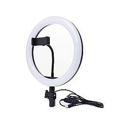 Кольцева світлодіодна LED лампа RIAS LC-666 26см з тримачем управління на проводі (2_009683)