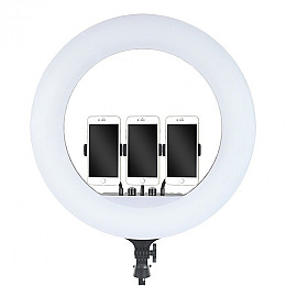 Кольцевая светодиодная LED лампа RIAS RL-21 54см на 3 держателя с пультом ДУ и чехлом (4_00543)