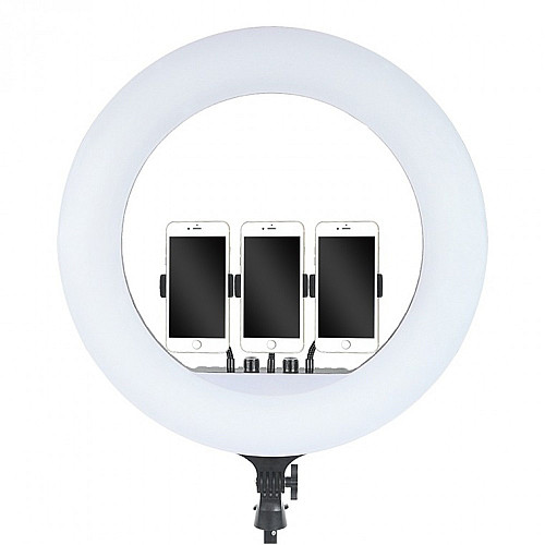 Кольцевая светодиодная LED лампа RIAS RL-21 54см на 3 держателя с пультом ДУ и чехлом (4_00543)