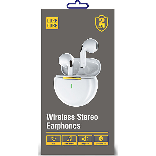 Bluetooth-гарнитура Luxe Cube PRO 6 White (4826668690034)
