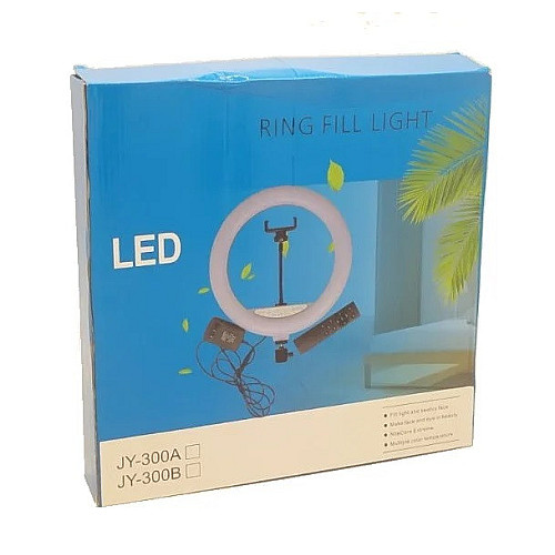 Кольцевая светодиодная LED лампа RIAS JY-300A 30см с держателем USB управление на проводе (2_009797)