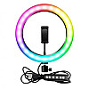 Кольцевая светодиодная LED лампа RIAS MJ26 RGB 26см Разноцветная с держателем USB управление на проводе