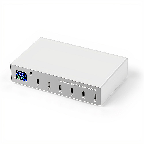 Type-C мультизарядне пристрій на 6 портів Addap MCS-X6P 140W Білий (0233)