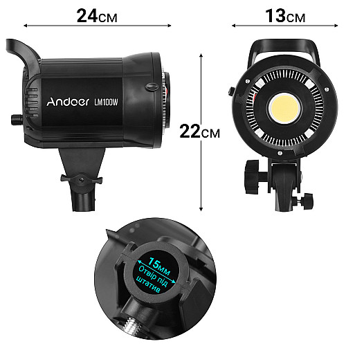 Постійний студійний LED відеосвіт Andoer LM100W