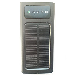 УМБ Power Bank Solar 30000mAh повербанк 4 в 1 с солнечной панелью, экраном, фонариком Black (11229-hbr)