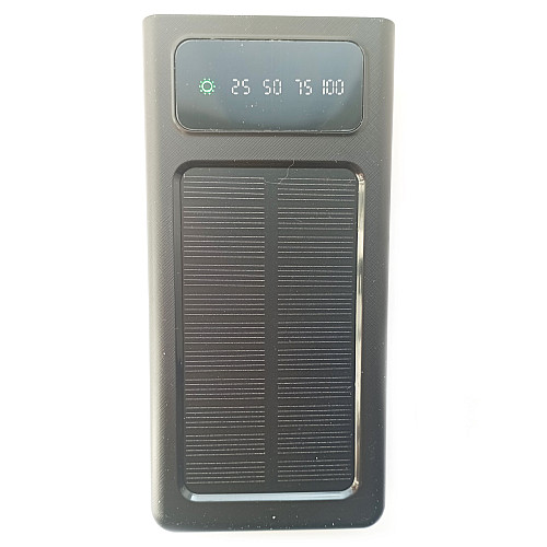 УМБ Power Bank Solar 30000mAh повербанк 4 в 1 з сонячною панеллю, екраном, ліхтариком Black (11229-hbr)