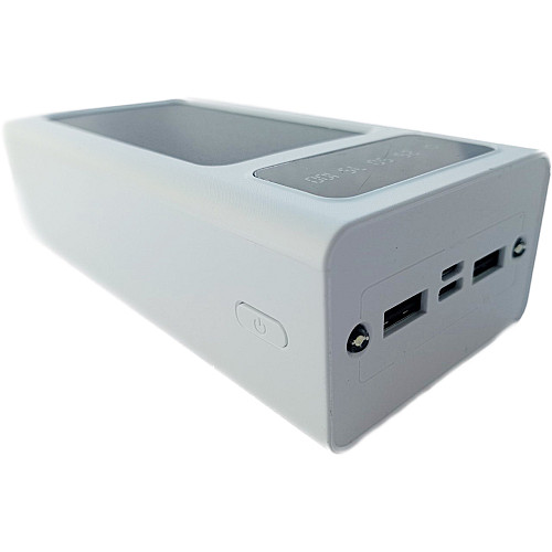 УМБ Power Bank Solar 50000mAh повербанк 4 в 1 с солнечной панелью, экраном, фонариком White (11223-hbr)