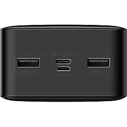 Повербанк портативний зарядний пристрій Baseus BIPOW Power Bank 30000mAh 15W USB USB-C Чорний (PPDML-K01)