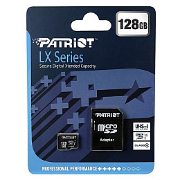 Карта пам'яті з адаптером Micro SDXC Patriot LX Series 128gb UHS-1 Class 10 Black