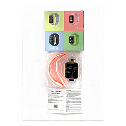 Смарт часы Фитнес браслет IWO D20s с измерением давления и пульса розовый