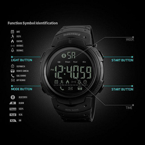 Спортивные смарт-часы Skmei 1301 Черный