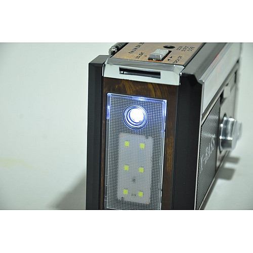 Радиоприемник Golon Rx-381 С Mp3 И Фонариком Коричневый
