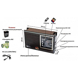 Радіоприймач Golon Rx-9933 Uar Usb+Sd Card