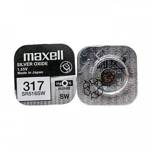 Батарейка Maxell "таблетка" SR317/516SW 1шт/уп