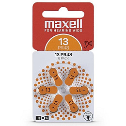 Батарейки Maxell PR48 (ZA13) 6BS Zinc Air для слухових апаратів