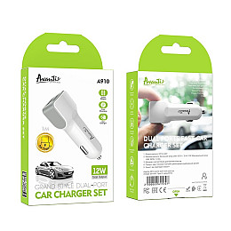 Автомобільне зарядне пристрій Avantis A910 Grand style (2USB/2.4A) - білий