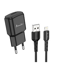 Сетевое зарядное устройство Avantis A480 Orion (1USB/2.1A) + USB кабель Lightning- черный