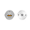 Автомобильное зарядное устройство Aspor A901 (QC3.0/18W) LED + USB кабель Type-C- белый