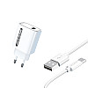 Сетевое зарядное устройство Aspor A803 18W QC 3.0 + USB кабель Micro- белый