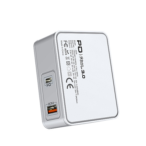 Сетевое зарядное устройство Aspor A839 45W PD QC (UCB C+A) 2в1 Type-C + Lightning- белый