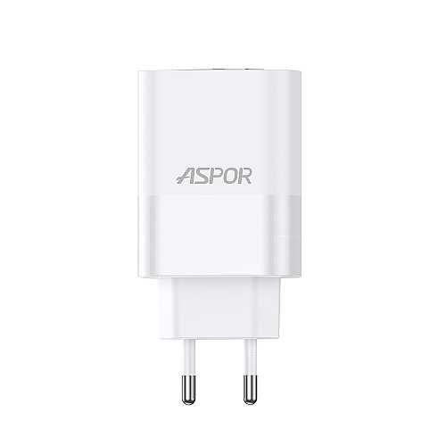 Сетевое зарядное устройство Aspor A851 Universal Travel Charge (USB/USB-C/3A/65W)- белый