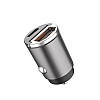 Автомобільне зарядне пристрій Aspor A908 Mini Metal (USB/USB-C/4.8A/30W) - графітове