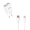 Сетевое зарядное устройство Aspor A827 IQ (USB/2.4A) + кабель USB – Lightning- белый