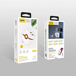 Сетеве зарядний пристрій Aspor A832 (2USB/3A) - білий