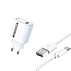 Сетевое зарядное устройство Aspor A803 (USB/18W) + USB кабель Type-C- белый