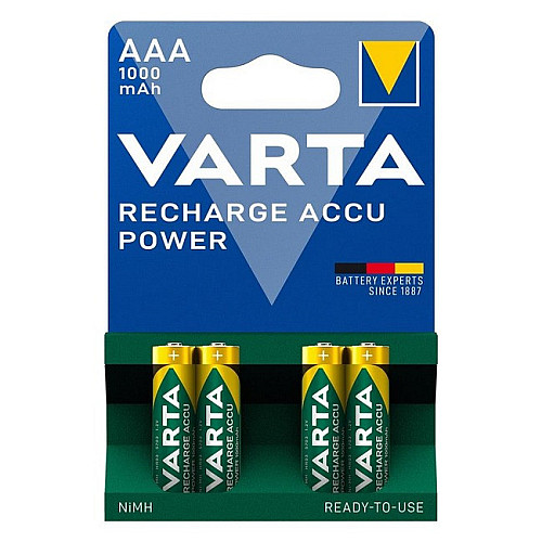 Акумуляторні батарейки AAA VARTA ACCU AAA 1000mAh BLI 4 шт (READY 2 USE)