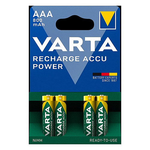 Акумуляторні батарейки AAA VARTA ACCU AAA 800mAh BLI 4 шт (READY 2 USE)