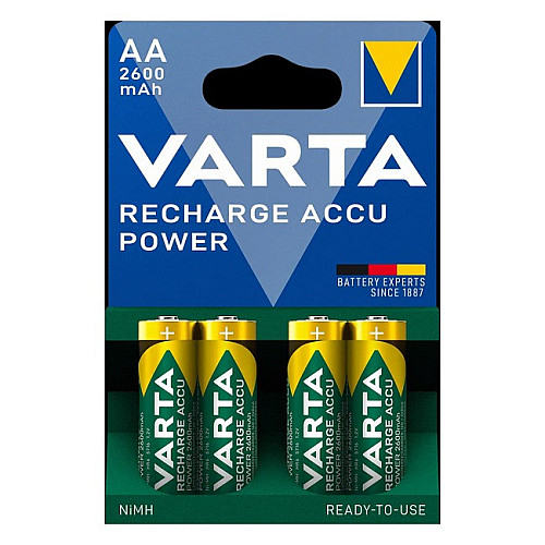 Перезаряжаються батарейки АА VARTA ACCU AA 2600mAh BLI 4 шт (READY 2 USE)
