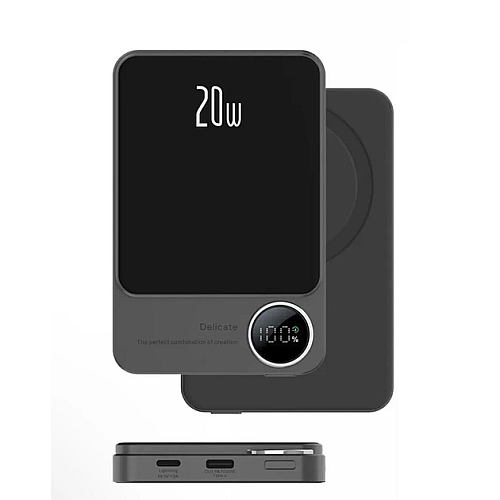 УМБ магнитная Mag Save с беспроводной зарядкой 10000 mAh 20 Вт для iPhone Серый (Q920WPlus) Power