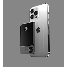 УМБ магнітна Mag Save з бездротовою зарядкою 10000 mAh 20 Вт для iPhone Сірий (Q920WPlus) Power