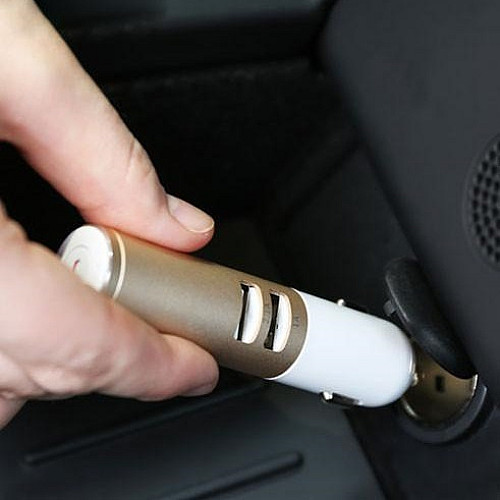 Гарнітура зарядка Remax RB-T11С bluetooth V4.0 2USB 2.1А/1А Gold (00000000479)
