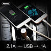Гарнітура зарядка Remax RB-T11С bluetooth V4.0 2USB 2.1А/1А Gold (00000000479)
